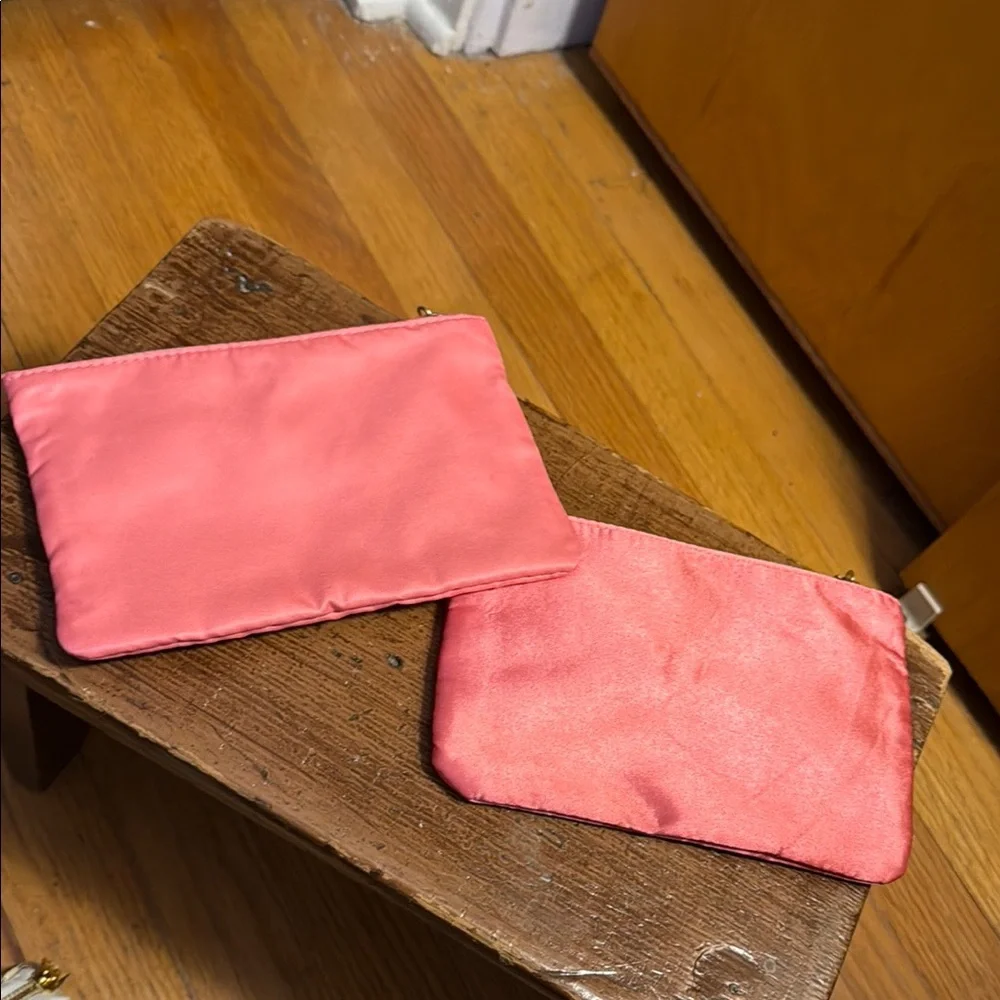 ipsy December 2024 Red and Pink Makeup Zippered Brush Pouches NEW